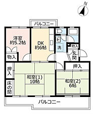 UR都市機構中山五月台団地5号 3DKの間取図画像