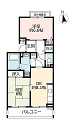 UR都市機構フレール宝塚御殿山8号棟 2DKの間取図画像