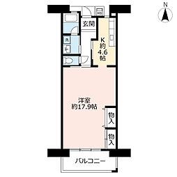UR都市機構酉島リバーサイドヒルなぎさ街19号棟 1Kの間取図画像