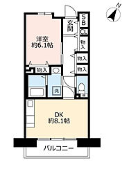 UR都市機構グリーンヒルズ仁川5号棟 1DKの間取図画像