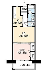 UR都市機構酉島リバーサイドヒルなぎさ街19号棟 1LDKの間取図画像