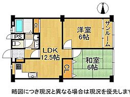 高倉第一コーポA棟　中古マンション 2LDKの間取り