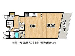 シャトー幸福 1DKの間取図画像