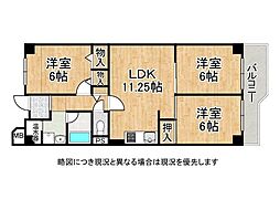 守口ハイライフA棟 3LDKの間取図画像