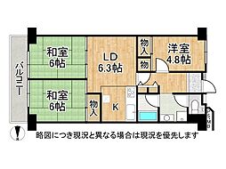 守口スカイハイツ 3LDKの間取図画像