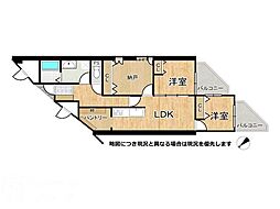 エバーグリーン淀川2号館 2SLDKの間取図画像
