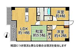 コスモシティ森林公園弐番館 3LDKの間取図画像
