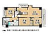 間取り：北南東三方の角部屋で採光に優れた間取りです。洋室3室とLDKが独立しており使いやすい配置です。