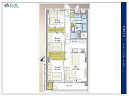 三鷹ナショナルコート 3LDKの間取図画像