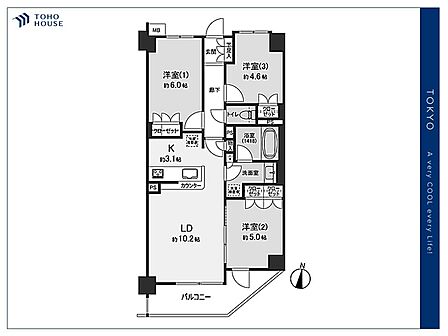 3LDK 間取り