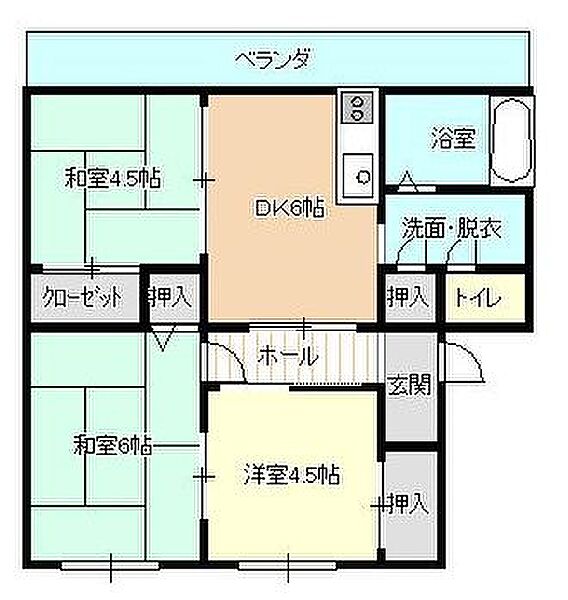 広島県福山市春日町吉田(賃貸マンション3DK・2階・54.18㎡)の写真 その4