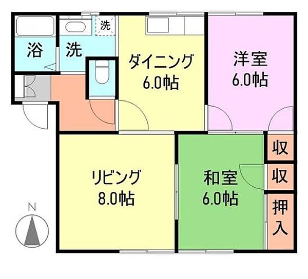 広島県福山市曙町５丁目(賃貸アパート3DK・2階・54.00㎡)の写真 その3