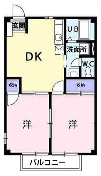 広島県福山市神辺町大字新湯野(賃貸アパート2DK・2階・44.71㎡)の写真 その3