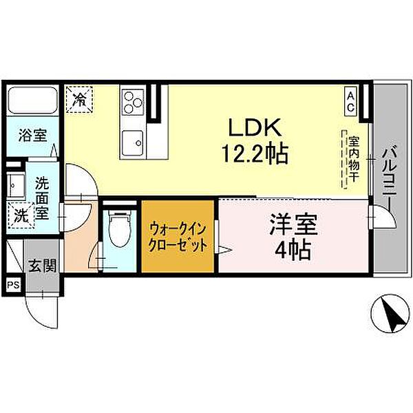 広島県福山市花園町２丁目(賃貸アパート1LDK・3階・40.39㎡)の写真 その2