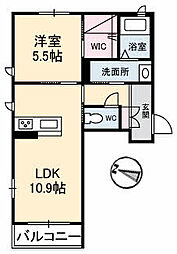 JR山陽本線 東尾道駅 徒歩28分の賃貸マンション 3階1LDKの間取り
