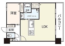 JR山陽本線 福山駅 徒歩1分の賃貸マンション 7階1LDKの間取り