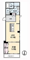 JR山陽本線 福山駅 徒歩32分の賃貸マンション 2階1LDKの間取り