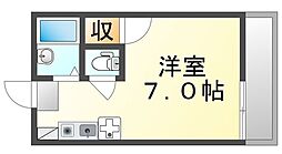 JR福塩線 道上駅 徒歩31分の賃貸アパート 2階ワンルームの間取り