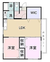 夢番地弐番館 2LDKの間取図画像