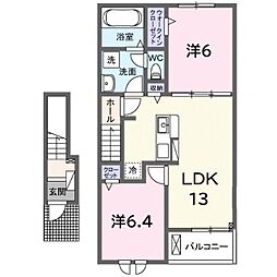 内海造船(株)鹿田原寮 2LDKの間取図画像