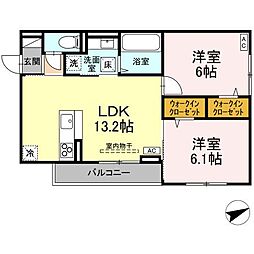D-residence川口町A 2LDKの間取図画像