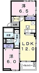 アストラル3A 2LDKの間取図画像