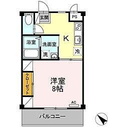 PRIDE-1 1Kの間取図画像