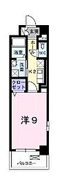 ラフィネロジュマン 1Kの間取図画像