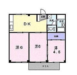 シティハイツあや 3DKの間取図画像