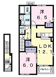 プラシード・ユダ2 2LDKの間取図画像