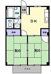 シティハイツサトウ 2DKの間取図画像