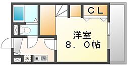レオパレスハピネス 1Kの間取図画像