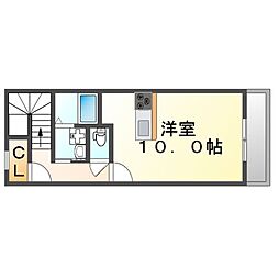 レオネクストアステラス加茂 1Kの間取図画像