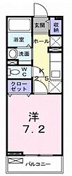 リベラシオン3B 1Kの間取図画像