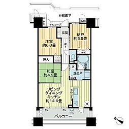 サーパスシティ福山駅前 3LDKの間取図画像