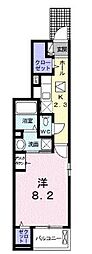 グランツA 1Kの間取図画像