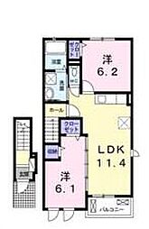 グロード・モーテB 2LDKの間取図画像