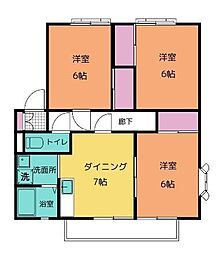サンビレッジ南蔵王B 3DKの間取図画像
