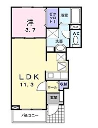 シャレオ 1LDKの間取図画像