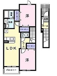 ベル・アルバA 2LDKの間取図画像