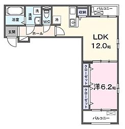 南松永町2丁目アパート(028921401) 1LDKの間取図画像