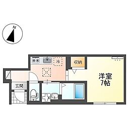 福山市丸之内2丁目アパート 1Kの間取図画像