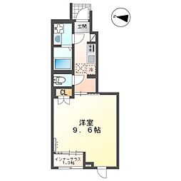 福山市手城町2丁目アパート 1Kの間取図画像