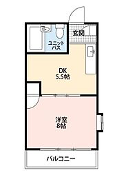 メゾン・ド・ファミーユ 1DKの間取図画像
