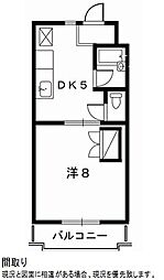 ドミール3 1DKの間取図画像