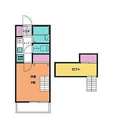サンライフ荻原睦 1Kの間取図画像