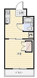 グランドゥール2 1DKの間取図画像