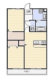 ウエストコート六軒 2LDKの間取図画像