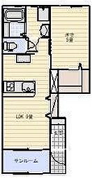 LOTUS大谷 1LDKの間取図画像