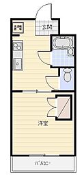 グリーンハイツ2 1DKの間取図画像